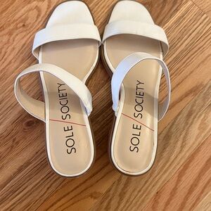 Sole Society Cream Slide Sandals Size 9